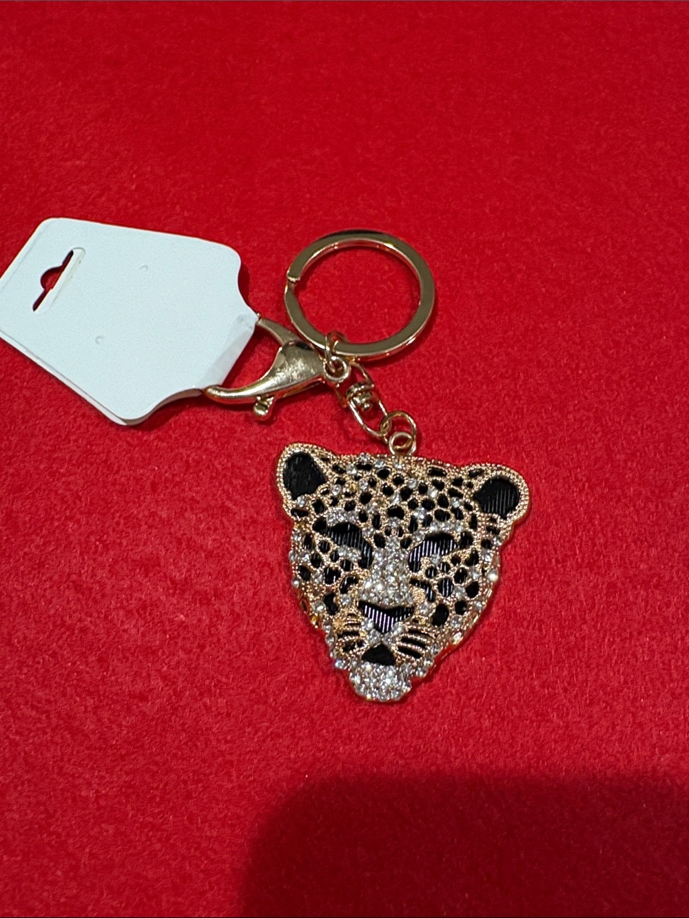Gold Leopard Head Keychain - Designer-Inspired Women Accessories
